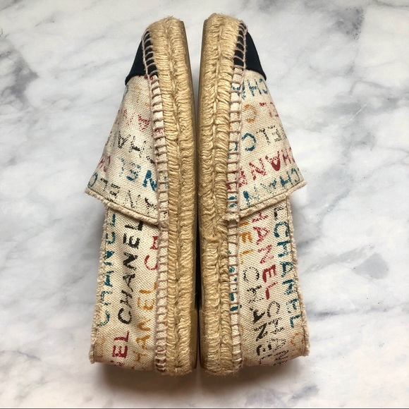 CHANEL Espadrilles in Graffiti with Black Toe RARE - Picture 3 of 16